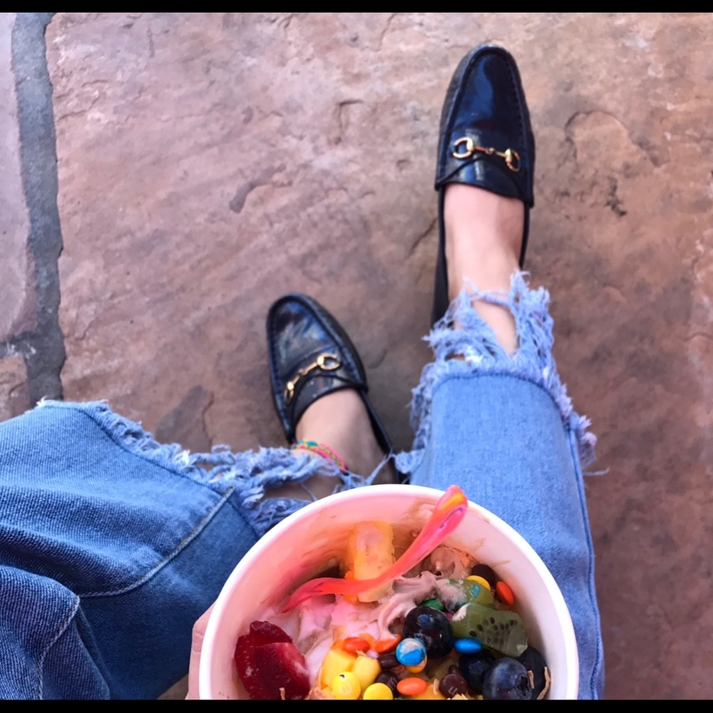 Gucci Venice naplack uniform blue shoes